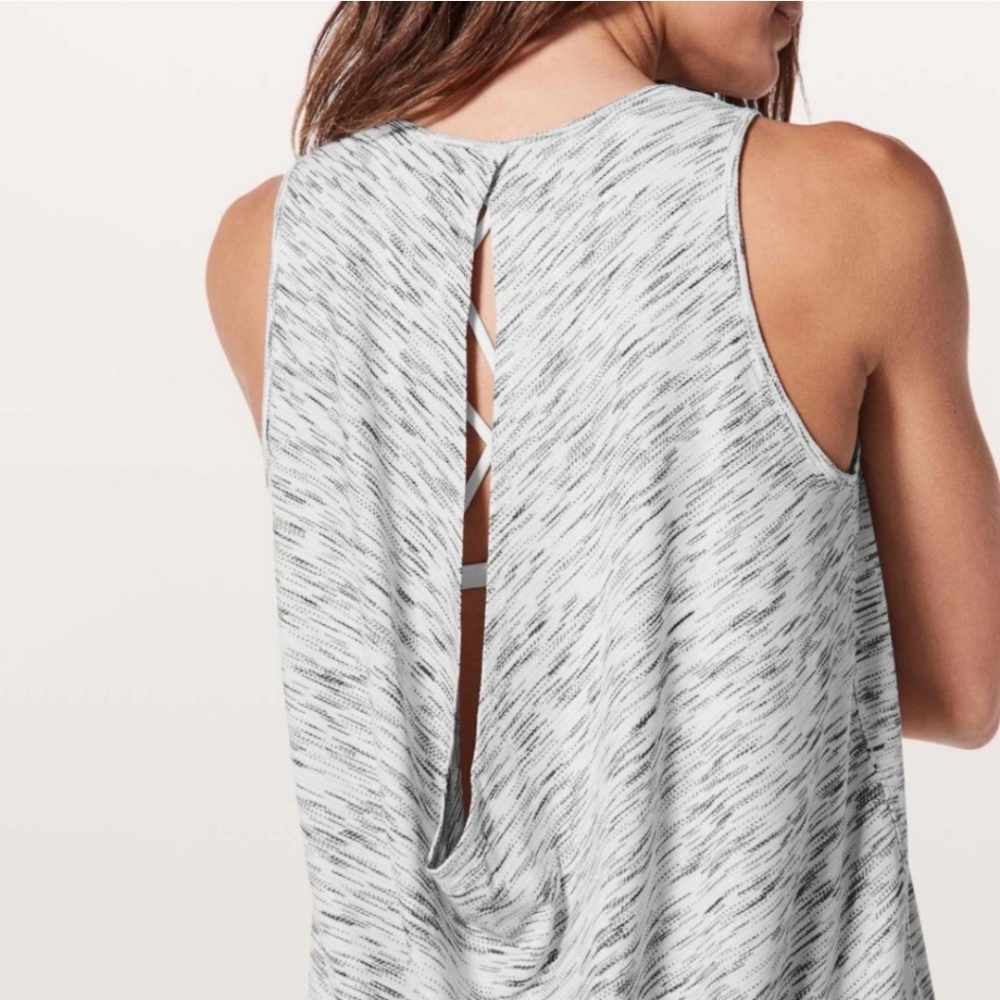Lululemon Low Key Tank Silver in Tiger Space Dye 6